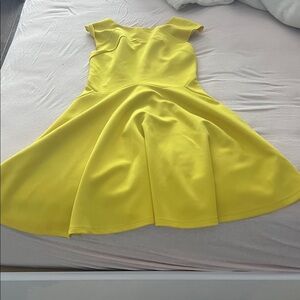 Ted Baker London Yellow Cap Sleeve Mini Dress